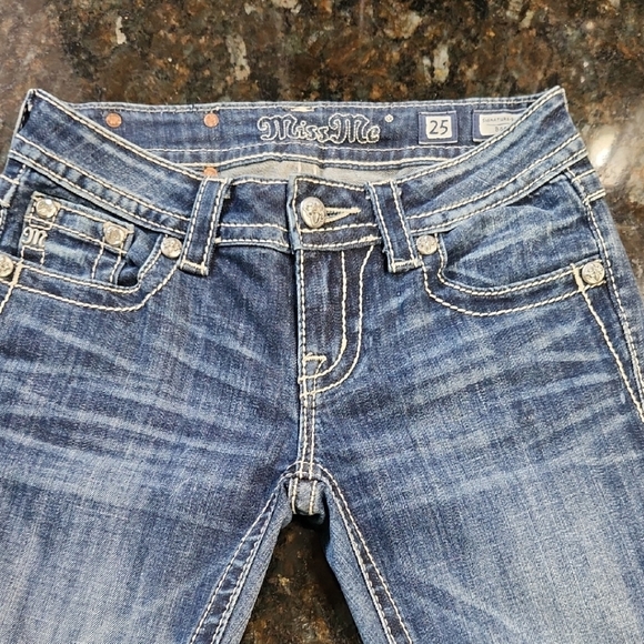 Miss Me Denim - Miss Me Blue Skinny Jeans with Distressed Vintage Look